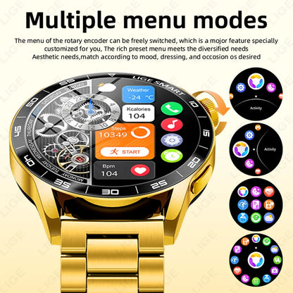 LIGE Luxury Smart Watch Health Sports Fitness Tracker Sleep Monitor Bluetooth Call Business Waterproof Smartwatch For Men Women