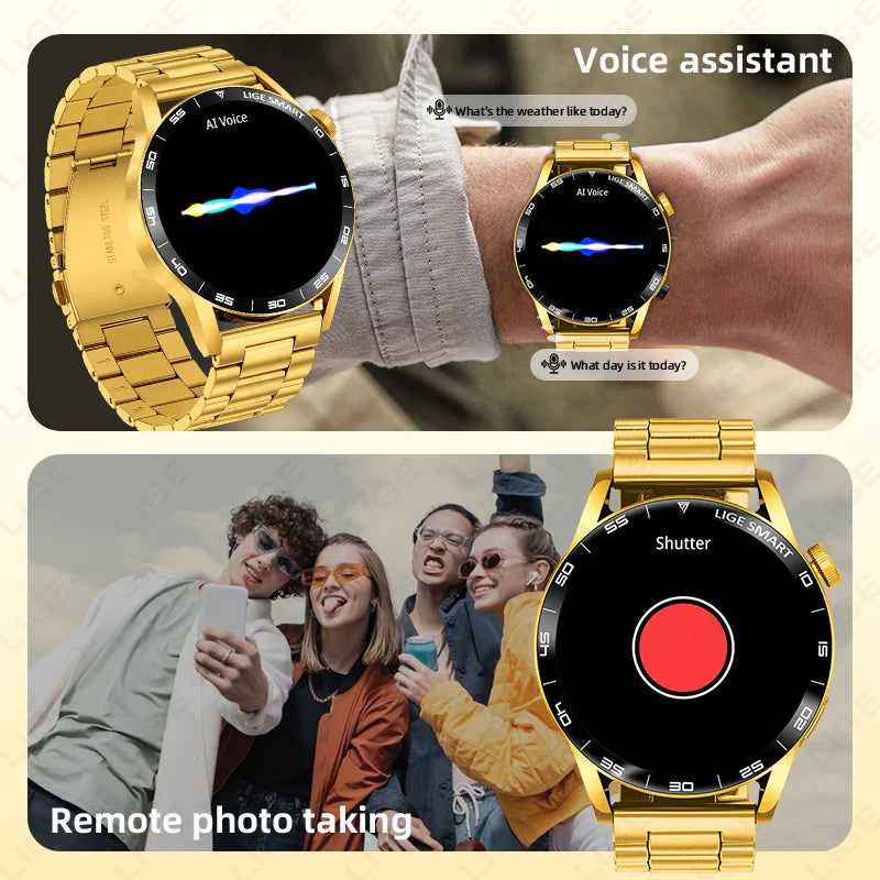 LIGE Luxury Smart Watch Health Sports Fitness Tracker Sleep Monitor Bluetooth Call Business Waterproof Smartwatch For Men Women
