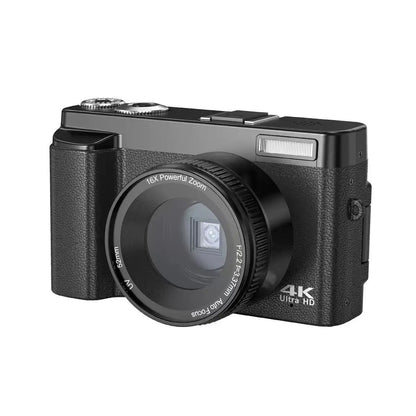 PureTone Audio 4K Digital Camera Autofocus Anti-Shake 48MP Camera 3'' 180° Flip Screen with Flash