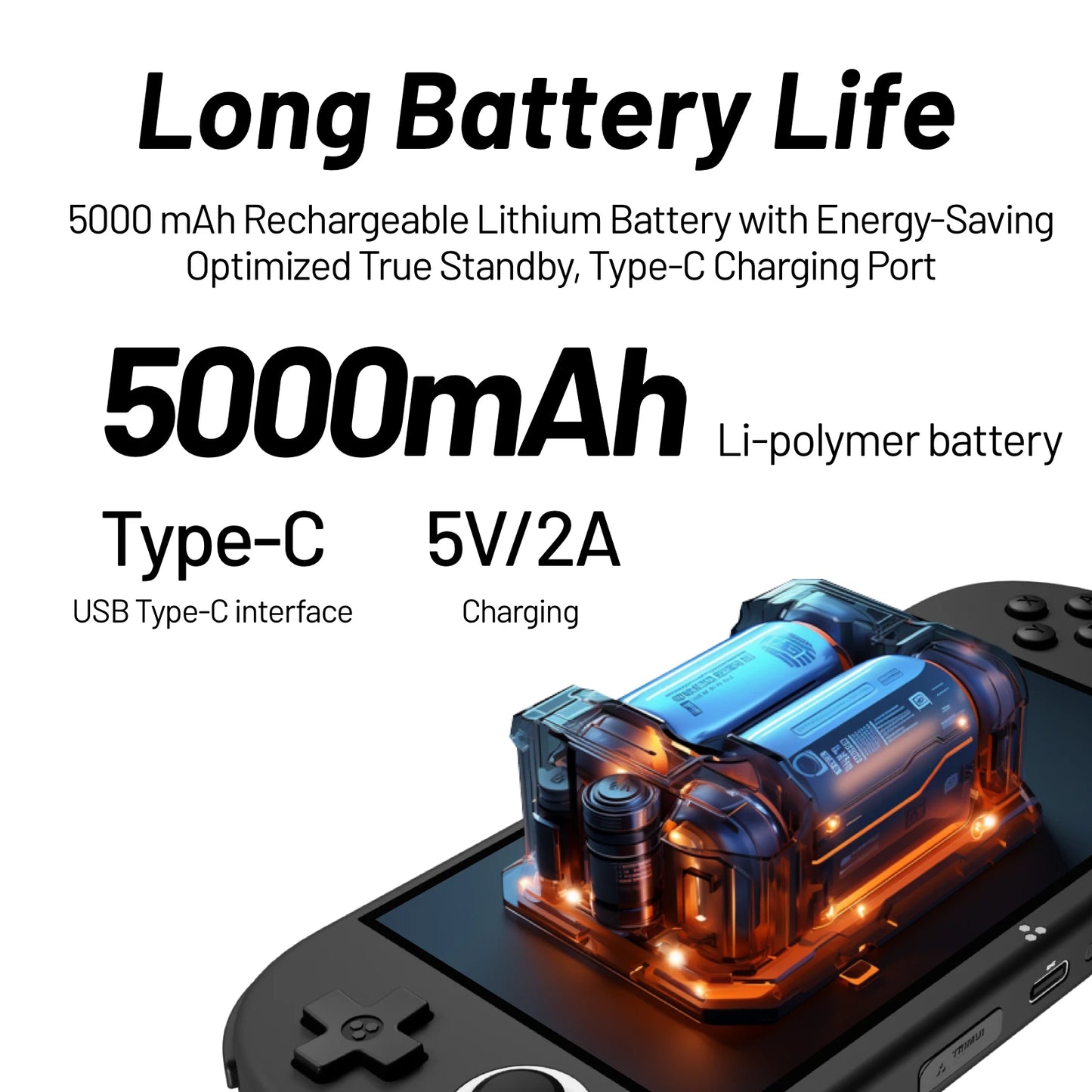 Trimui Smart Pro S Handheld Console 5000 mAh Battery Open Source, Linux