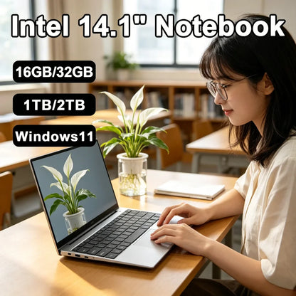 2026 Northwire Electronics Minimal 14.1 Inch Ultra Slim Laptop Win11 16GB/32GB DDR4 RAM 2TB